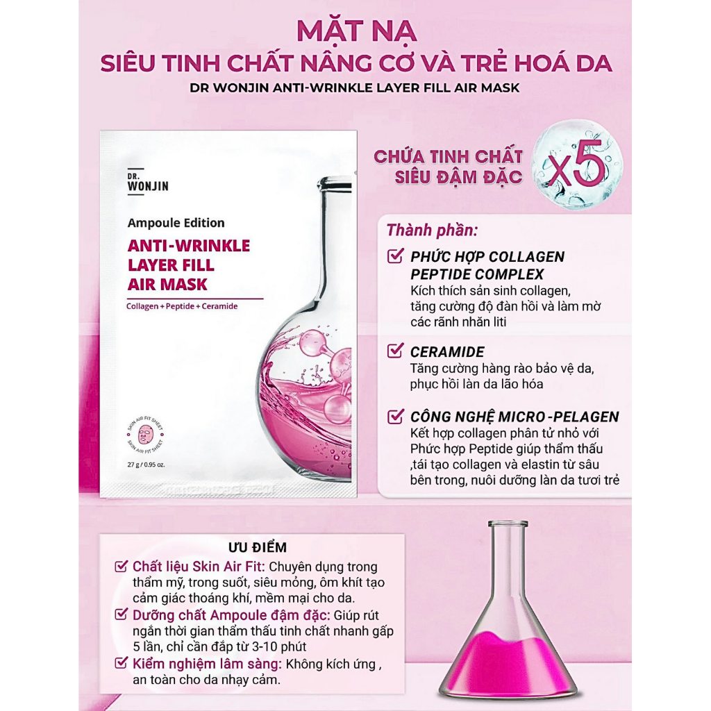 Mặt Nạ Dưỡng Da Chuyên Sâu Wonjin Fill Air Mask 27g | BigBuy360 - bigbuy360.vn