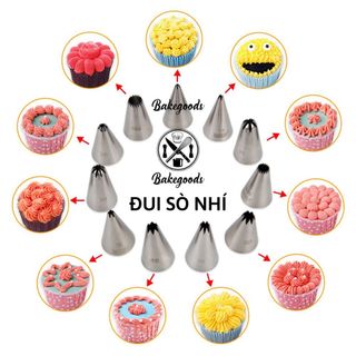 Đui sò cỡ nhỏ, chui bắt kem, đuôi sao nhí, đuôi sò nhí bắt hoa cơ bản trang trí bánh sinh nhật thép liền khối dày dặn