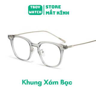 Mắt kính nam nữ thời trang giả cận gọng vuông tròn kim loại SWINTA VR3 phong cách hàn quốc chống ánh sáng xanh