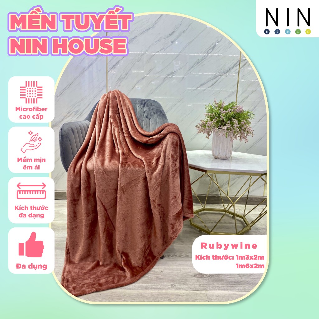 Mền tuyết NIN House - Ruby Wine siêu mềm mịn nhiều kích cỡ