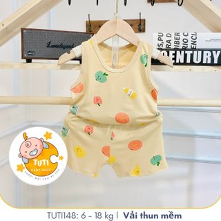 Đồ bộ ba lỗ cho bé gái bé trai nhiều họa tiết đáng yêu, Đồ bộ mặc nhà cho bé, TUTI BABY148