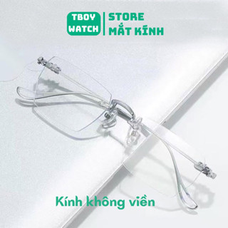 Gọng kính mắt không viền SWINTA 656 thời trang nam nữ chống ánh sáng xanh giả cận gọng kim loại phong cách tổng tài