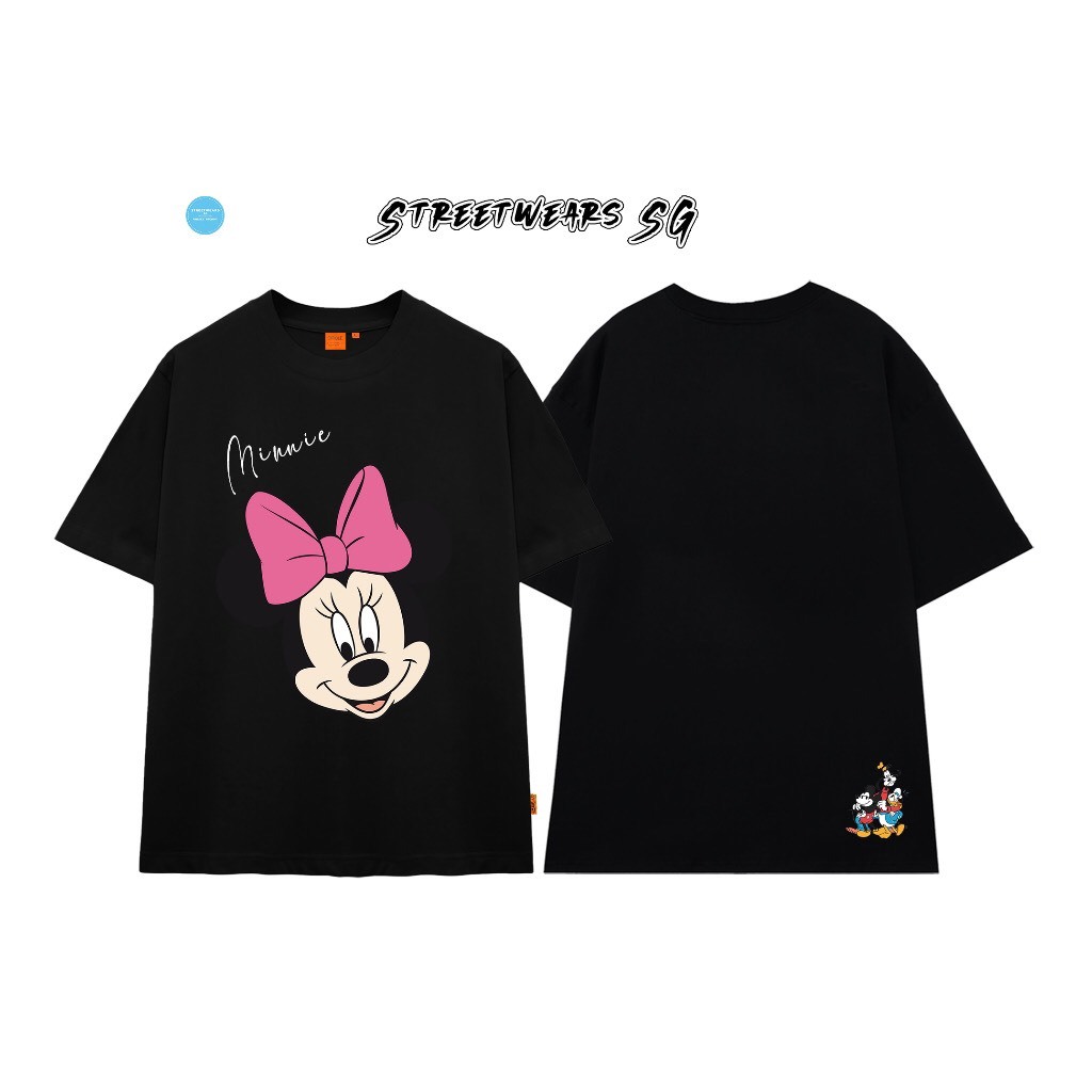 Áo thun CHUỘT MICKY NƠ HỒNG unisex nam nữ form rộng,thun cotton su 4 chiều co giãn tốt, thấm hút mồ hôi hiệu quả