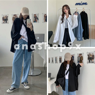 Áo sơ mi lụa trơn thụng mềm dài tay đuôi tôm , Áo sơ mi nữ basic phong cách Hàn Quốc Anashop9x