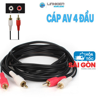 Dây cáp av 4 đầu rca bông sen đực dài 1.5m bộ chuyển đổi âm thanh