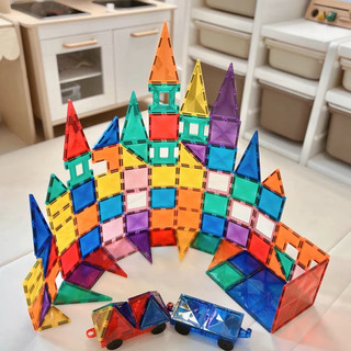 Xếp Hình Nam Châm Ánh Sáng Colorful Magnetic Tiles Mideer Hàng chính hãng, kích thước khổng lồ, nam châm hút mạnh