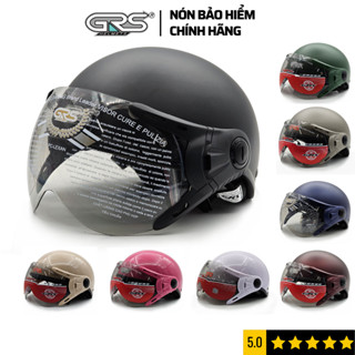 Nón bảo hiểm nửa đầu có kính GRS HELMETS A33K,A737K, an toàn, thời trang cho nam nữ Freesize ( 55-59)