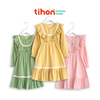 Váy cho bé gái TIHON chất liệu đũi thoáng mát VT0750265