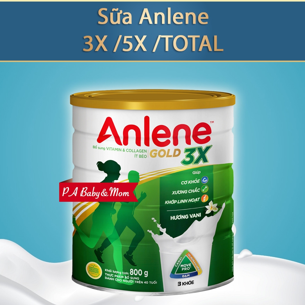 Sữa Bột Anlene 3X/5X/Total 10/Hộp giấy - Date 2025