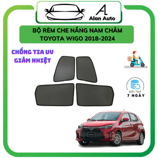 Rèm che nắng ô tô Toyota Wigo 2018-2024, Che nắng hút nam châm theo xe, chống nóng,bộ 4 cánh. Hàng tốt
