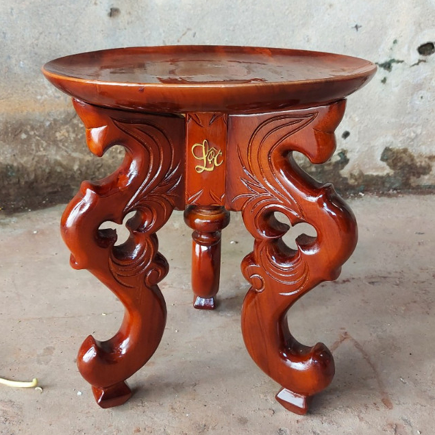 Chò gỗ 3 chân đặt dĩa trái cây thờ cúng gỗ tràm +Đĩa chưng hoa quả bàn thờ ( nhiều kích thước)