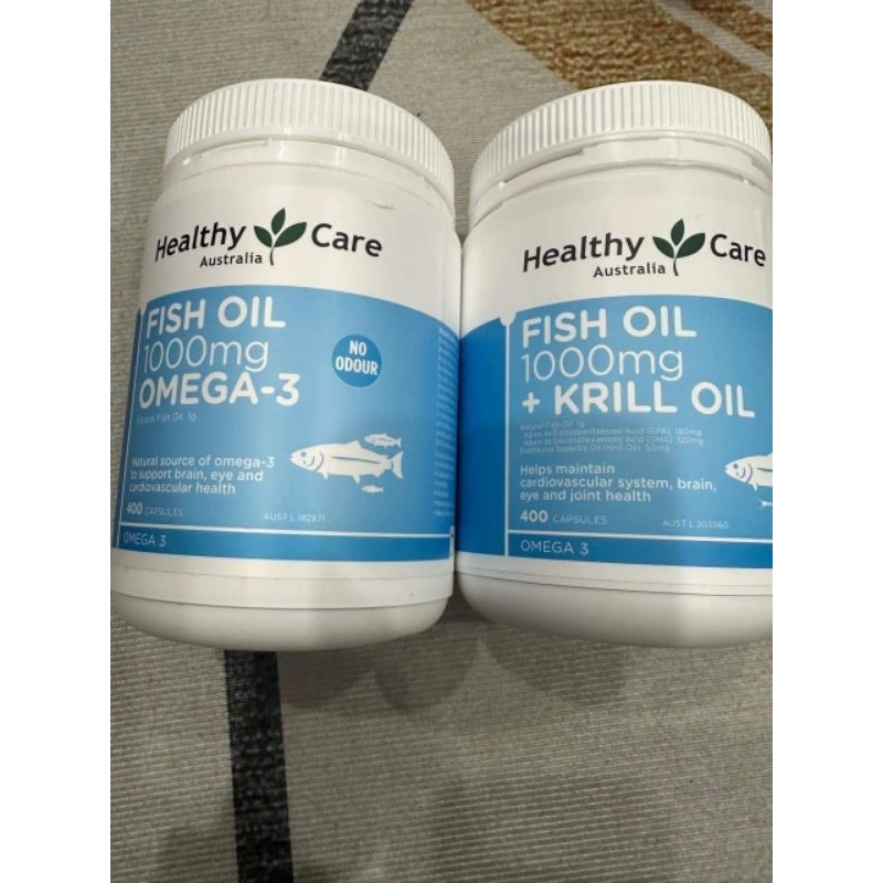 Dầu cá Healthy Care Fish Oil Krill Oil 1000mg 400 viên