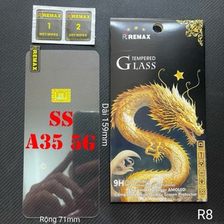 (R8) Miếng Dán Cường Lực Samsung A35 5G Trong Suốt Mỏng Chính Hãng Remax