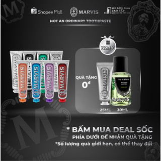 Kem Đánh Răng Marvis Ý Classic 85ml - 9 Hương Vị Cổ Điển, Loại Bỏ Mảng Bám, Hơi Thở Thơm Mát
