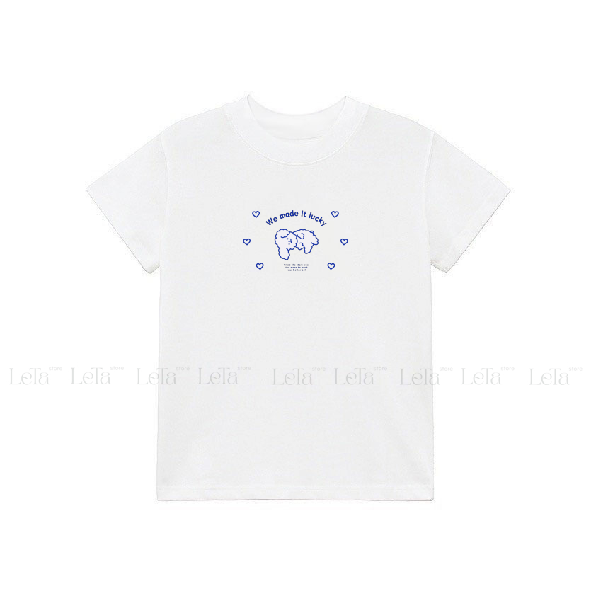 Áo Thun Form Fit Mẫu Lucky Dog . Áo Baby Tee Chất Cotton Co Giãn, Thấm Hút | BigBuy360 - bigbuy360.vn