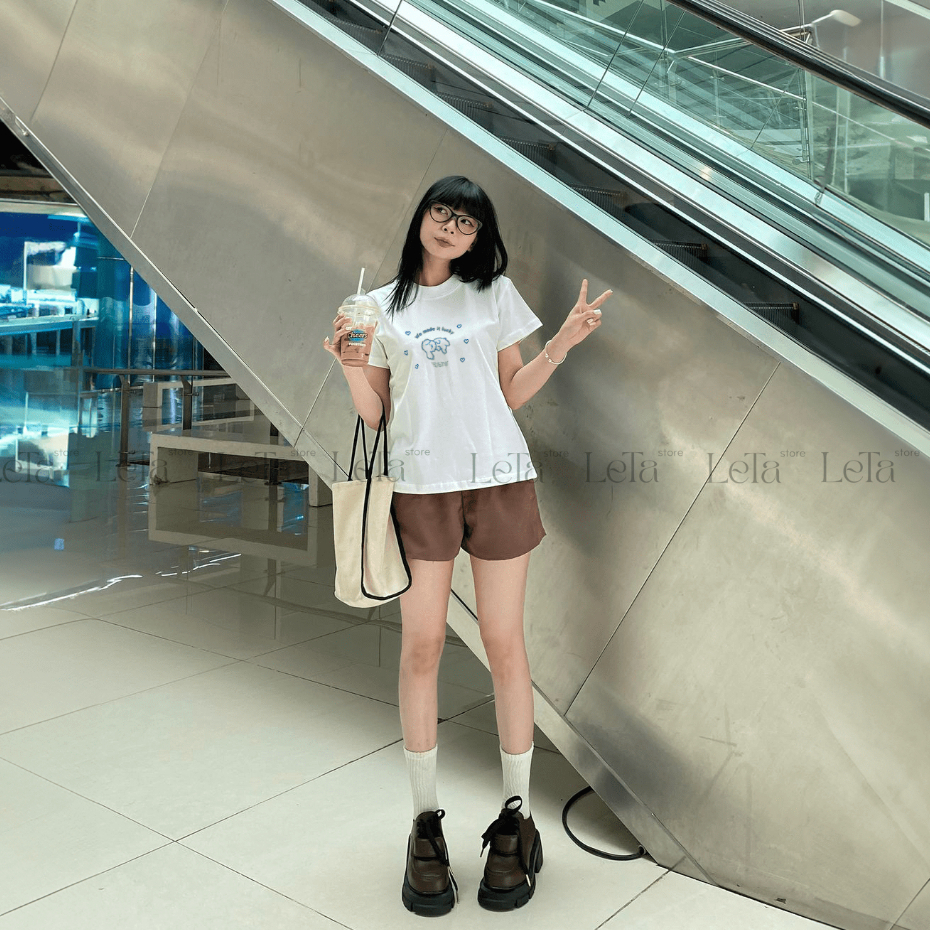 Áo Thun Form Fit Mẫu Lucky Dog . Áo Baby Tee Chất Cotton Co Giãn, Thấm Hút | BigBuy360 - bigbuy360.vn