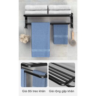 Kệ treo khăn nhà tắm dán tường.Giá ,Kệ để đồ nhà tắm dán tường chất liệu nhôm  cao cấp.