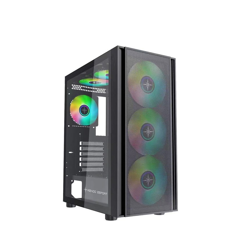 VỎ CASE KENOO ESPORT EM700- 3F - ĐEN (E-ATX/MID TOWER/3 QUẠT)