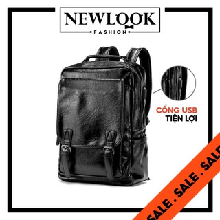 ★ BALO DA TRƠN NẮP DÀI  UNISEX NAM NỮ THỜI TRANG DU LỊCH CÓ CỔNG USB TIỆN LỢI SẠC PIN CHỤP HÌNH