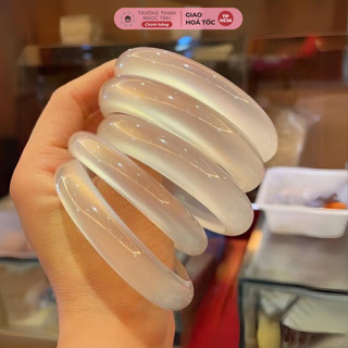 Vòng Mã Não Trắng Bạch Nguyệt Quang Bản Hẹ Thời Trang - Ngọc Trai Trường Thịnh