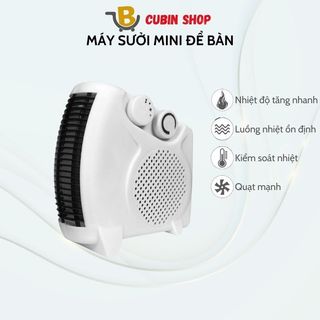 Máy sưởi mini để bàn, quạt sưởi ấm 380W an toàn tiết kiệm điện, quạt sưởi mùa đông 2 chiều tự ngắt khi vượt quá nhiệt độ