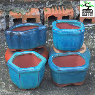 Chậu bonsai mini men hỏa biến. phù hợp trồng bonsai mini
