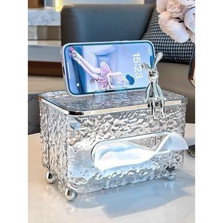 Hộp Đựng Khăn Giấy Gợn Sóng Kèm Phụ Kiện Thỏ Sang Trọng