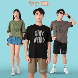 Áo Thun Tay Lỡ Unisex Papaya Form Rộng Cotton Phông Nam Oversize Local Brand từ 40 đến 65Kg