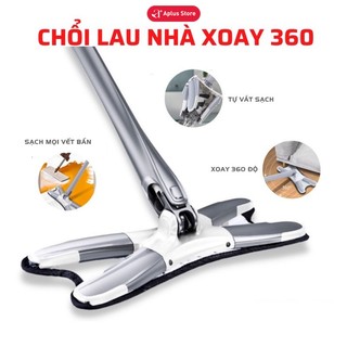 Cây Lau Nhà Tự Vắt Thông Minh Xoay 360 Độ Chữ X Aplus, Chổi Lau Nhà Thông Minh