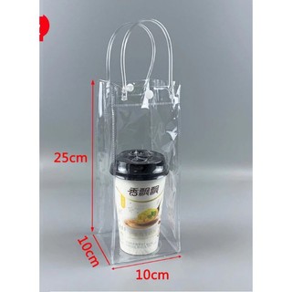  Bán Sỉ 10 Túi Trong Suốt Đựng Bình Nước Quai Sách Sang Chảnh 