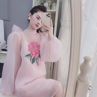 Váy suông buộc nơ cổ Pivoine