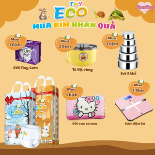 Bỉm Tiny Eco chính hãng giá rẻ siêu tiết kiệm cho bé full size bịch 50 miếng bỉm mỏng mùa hè