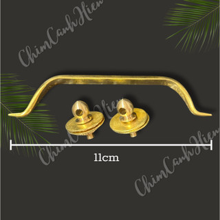 Tay nắm đáy lồng chim chất liệu đồng kích thước 11cm - phụ kiện lồng chim 8650