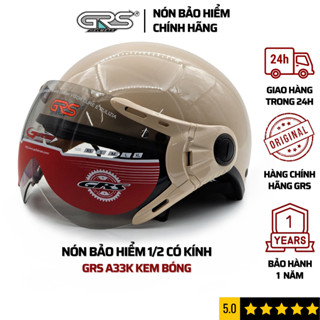 Mũ bảo hiểm nửa đầu có kính GRS HELMETS A33K , thiết kế chắc chắn an toàn, thời trang, chính hãng