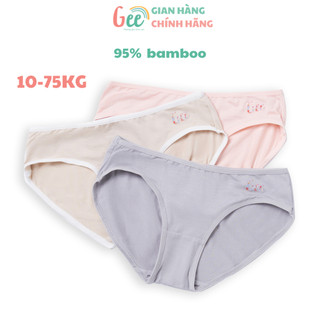 Quần lót tam giác bé gái Gee, set 3 quần chip sợi tre BE HỒNG sx tại VN mềm mát, thấm hút, kháng khuẩn, size 10-75kg-TG2