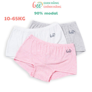 Set 3 quần chip cho bé gái Gee, quần lót đùi bé gái 10-65kg, vải sợi tre, sợi sồi mềm mịn, thấm hút,co giãn, kháng khuẩn