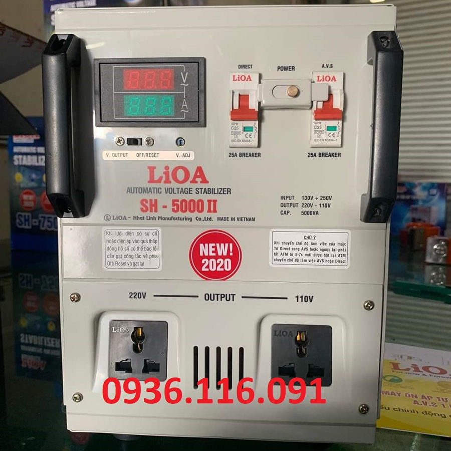 Ổn áp LiOA 5KVA 1 pha - LiOA Nhật Linh 5KVA 5KW 5KG 5000VA 5000W 5 ký dây đồng thế hệ mới