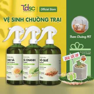 Xịt Vệ Sinh Chuồng Trại Khử Mùi Chất Thải, Nước Tiểu Thú Cưng TINHDAUSACHANH 100ml/500ml Xịt Thơm Đuổi Ve Rận Cho Chó M
