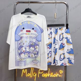 Set đồ bộ hoạt hình ❤️ Bộ mặc nhà Cartoon GẮP THÚ form rộng Freesize Molly Fashion