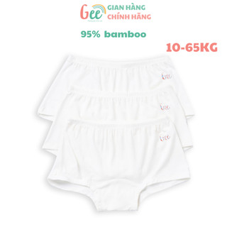 Set 3 CHIP ĐÙI TRẮNG cho bé gái Gee 10-65kg, quần lót đùi mặc đi học, vải sợi tre mềm mịn, thấm hút, co giãn - C7