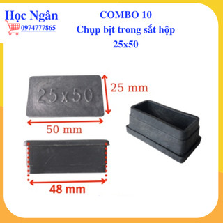 Combo 10 Chụp bịt cao su trong sắt hộp 25x50
