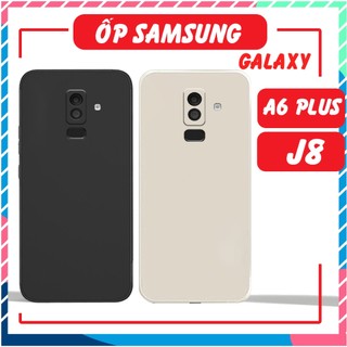 Ốp lưng Samsung A6 PLUS (A6+) / J8 cạnh vuông,mềm dẻo,hạn chế bám bụi,vân tay chất nhựa TPU