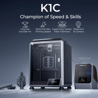 Máy in 3d Creality K1C chuyên in sợi Carbon tốc độ max 600mm/s prinitng size 2225cm