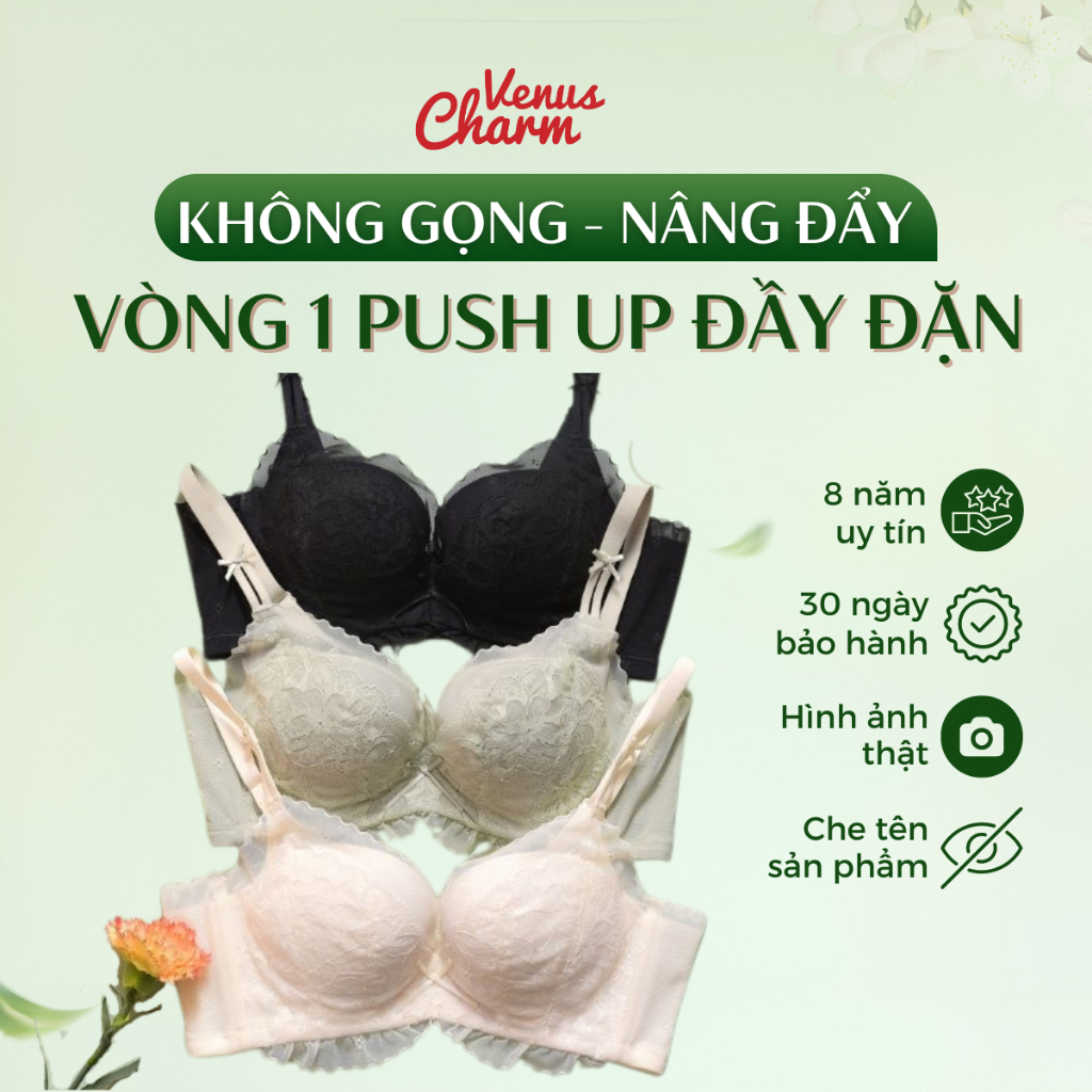 Áo lót không gọng nâng ngực Venus Charm mút vừa nâng ngực v1 tôn dáng sexy 8010