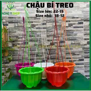 Chậu bí treo, chậu bí nhiều màu, kèm dây treo, chậu trồng hoa, chậu treo cây cảnh
