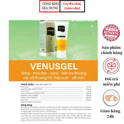 Kem Venusgel - Chống ngứa, sát trùng, làm êm dịu da, làm mịn da, mờ sẹo, ngứa dai dẳng