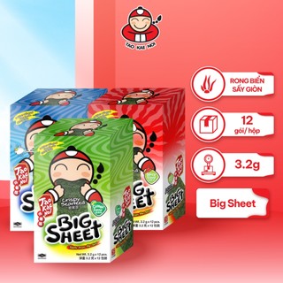 Snack Rong Biển Ăn Liền Thái Lan Taokaenoi BIG SHEET Nhiều Vị (Hộp 3.2g x 12 Gói)