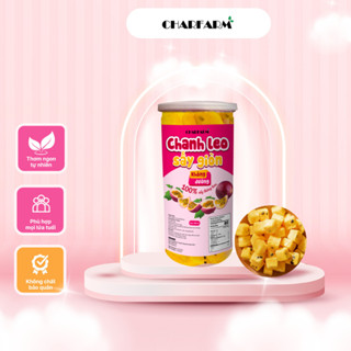 Chanh leo lạnh giòn công nghệ sấy thăng hoa Hũ PET 1000ml không đường, ít chất béo tự nhiên vị trái cây CHARFARM