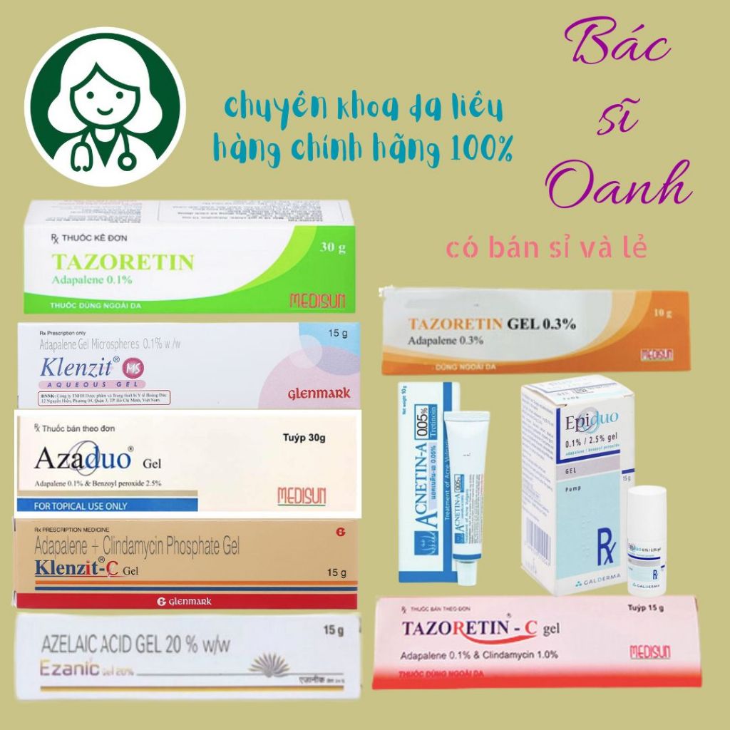 Gel dưỡng da Klenzit_MS c Klenzit_C tazọretín 0.1% 0.3% C épiduo azadu0 Ézan CHÍNH HÃNG /////