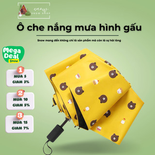 Ô dù đi mưa, đi nắng gấp gọn hình gấu dễ thương